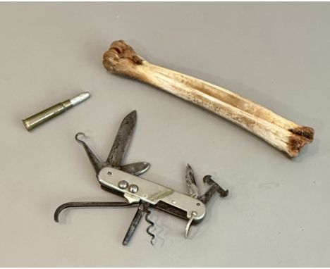 A late 19th / early 20th century sportsman's or campaign 8 blade multi tool pocket knife by Joseph Rodgers of Sheffield, with