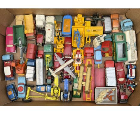 A large collection of approx. 120 x 1950s-70s diecast toy cars, commercial vehicles, tractors and farm machinary - all unboxe