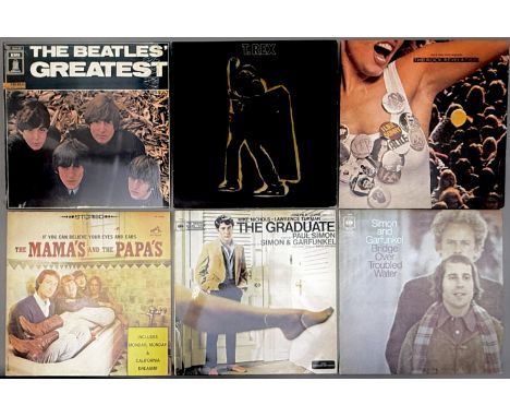 Vinyl LPs: a collection of records - 1950s-70s, including The Beatles (German issue compilation); T-Rex; The Mamas and the Pa
