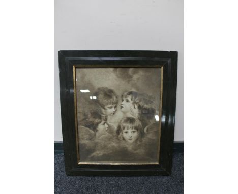 An Edwardian framed print depicting children 