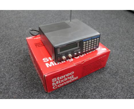 A Realistic Hyper Scan 400 channel scanner receiver and a boxed Realistic mixing console 
