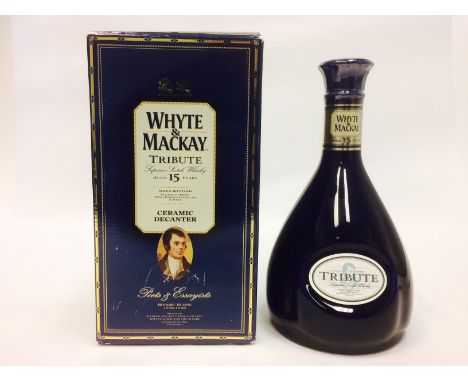 WHYTE & MACKAY TRIBUTE AGED 15 YEARS
Blended Scotch Whisky
75cl, 43% volume, presented in blue ceramic decanter with carton. 