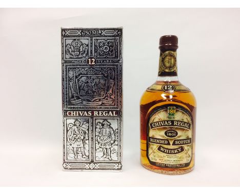CHIVAS REGAL 12 YEARS OLD
Blended Scotch Whisky
75cl, 43% volume, in carton CONDITION REPORT: Very good
