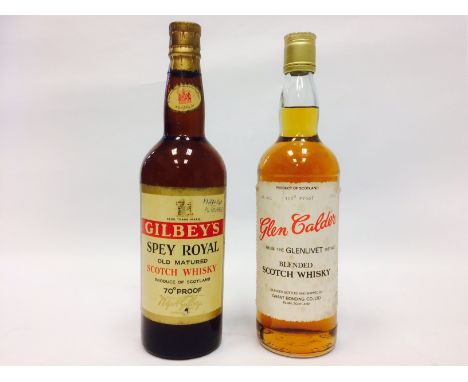 GILBEY'S SPEY ROYAL
Blended Scotch Whisky
Full sized bottle, no capacity stated, 70° proof.
GLEN CALDER
Blended Scotch Whisky