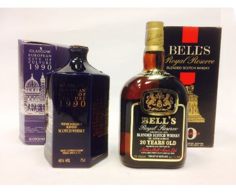 BELL'S ROYAL RESERVE 20 YEARS OLD
Blended Scotch Whisky
26 2/3 fl.oz. 75° proof, in carton.
GLASGOW EUROPEAN CITY OF CULTURE 