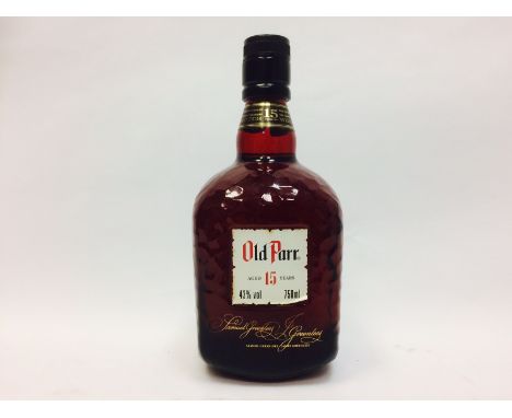 OLD PARR AGED 15 YEARS
Blended Scotch Whisky
750ml, 43% volume. CONDITION REPORT: Very good