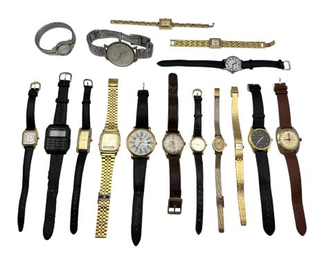 Collection of wristwatches, including Casio alarm chronograph, Ruhla, Sekonda, etc 