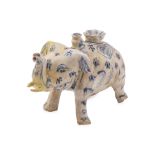 A VIETNAMESE BLUE AND WHITE ELEPHANT FORM EWER