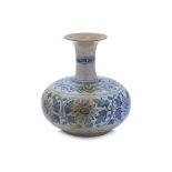 A VIETNAMESE BLUE AND WHITE BOTTLE VASE