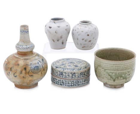 A GROUP OF ASSORTED VIETNAMESE AND OTHER CERAMICS
Mostly 14th-15th Century, an apple green glazed beaker or deep bowl, two sm