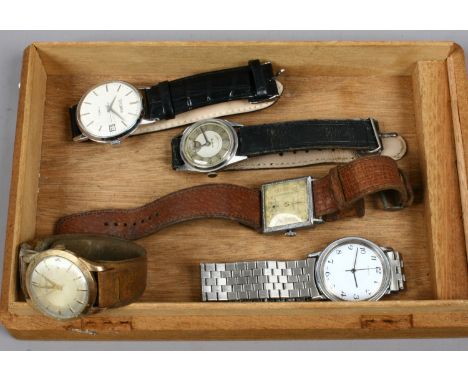 Five vintage gents wristwatches including Sekonda, Wilson Watch Co., Timex etc.
