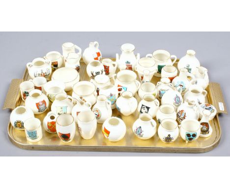 A tray of Goss crested china, approximately 46 pieces. 