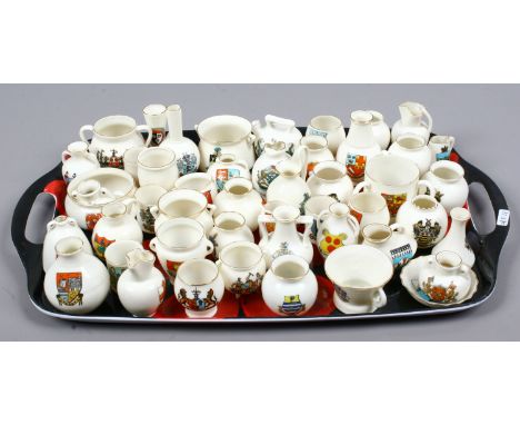 A tray of Goss crested china, approximately 46 pieces. 