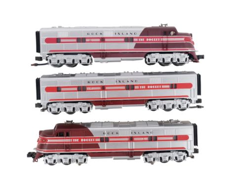 2 MTH Rock Island E6 locomotives, "The Rocket", and a Rock Island E-6 diesel locomotive