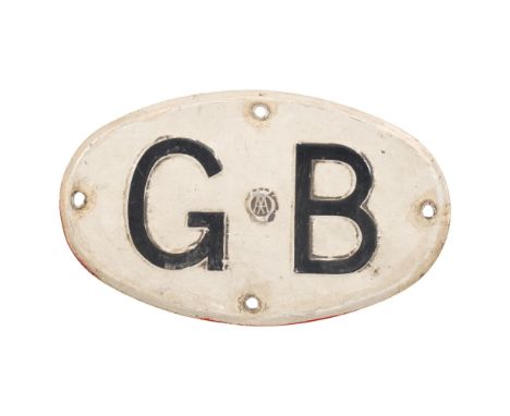 RAILWAYANIA - a Vintage tinplate AA (Automobile Association) GB oval sign, diameter 24cm