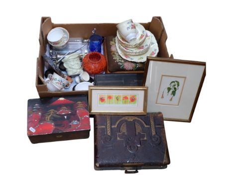 A Japanese musical jewel box, blood pressure monitor, Vintage teaware, etc