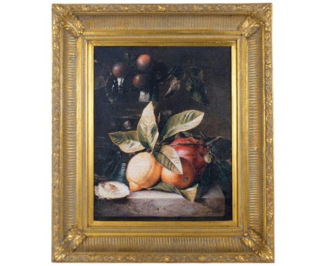 Dutch still life, modern print in ornate gilt frame, overall frame dimensions 73cm x 62cm