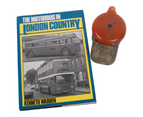 A Vintage coach and bus CAV indicator switch, and Kenneth Warren, The Motorbus In London Country - a hardback reference book 