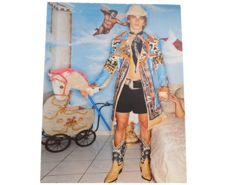 David Lachapelle, a large scale photographic print on canvas, ex-Armani store display, 130cm x 100cm