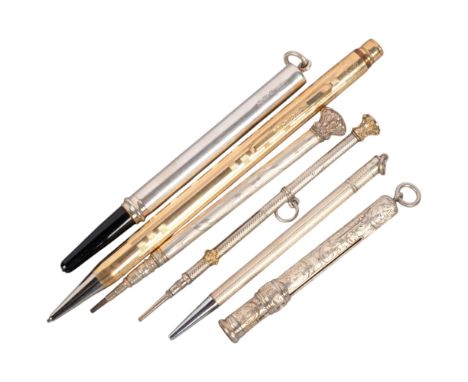 6 Vintage and Antique pens and propelling pencils, including Sampson Mordan example