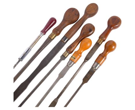 5 Vintage Turnscrew screwdrivers, including Marples &amp; Sons, a Yankee screwdriver, and another (7), longest 72cm