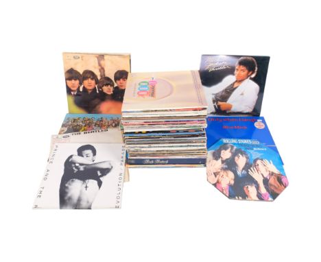 A quantity of vinyl LP records, various genres and eras, to including The Beatles, Help, Beatles For Sale, Smash Hits, Revolv