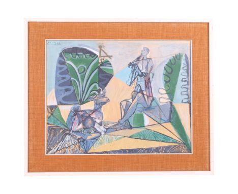 Picasso, La Chevre Et Le Berge (The Shepherd And The Goat), lithograph, annotated version in French, aeply reproduction 253/6
