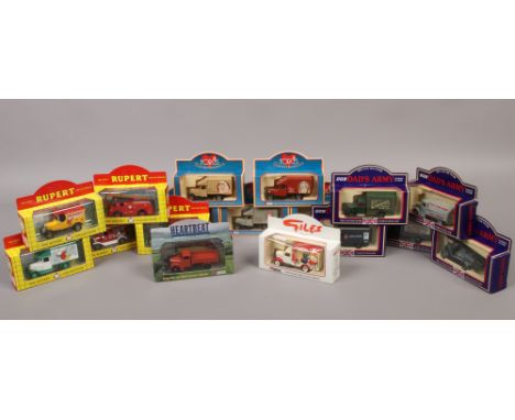 Seventeen boxed Lledo Diecast model vehicles to include Rupert, Dads Army, Forces Sweethearts etc.