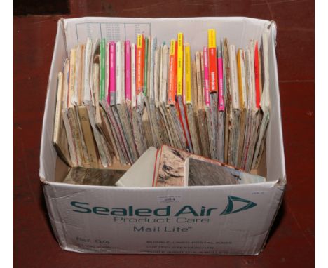 A box of ordnance survey maps, Clarion Ramblers guides and rock climbers books etc.