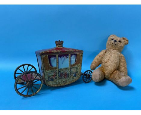 A W. and R. Jacobs and Co. Ltd biscuit tin and a teddy bear