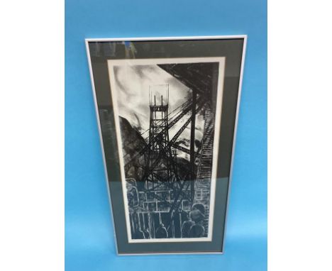 Tom McGuinness (1926 - 2006), signed, limited edition print, 6/20, 'Afternoon Shift', signed in pencil, dated 1982, 68 x 33cm