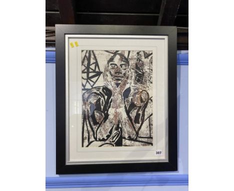 Print, 'The Warrior' after D. S .Charlton, limited edition, 23/100, 40 x 29cm