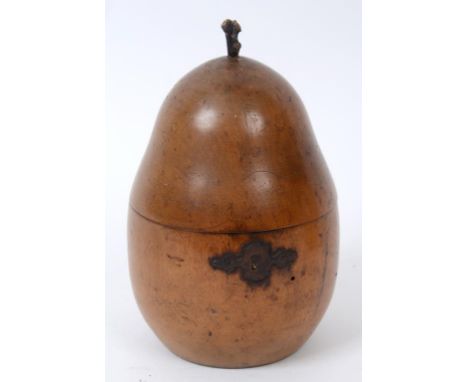 A George III pear tea caddy (stalk replaced), 17 cm high  See inside back cover colour illustration Condition report Note: So
