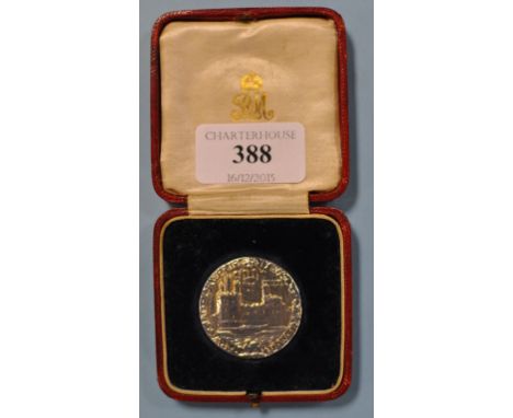An (Edward) Prince of Wales investiture silver medallion, boxed

Provenance: descent through the family from Ernest Brown, wh