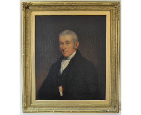 W B (?), a half length bust portrait of a gentleman, oil on canvas, 74.5 x 62 cm