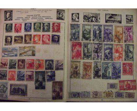 Assorted stamps, first day covers, and a small group of coins and cigarette cards (box)