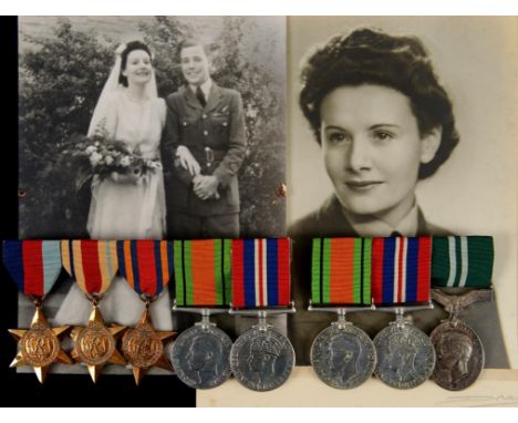 A WWII husband and wife group, comprising a group of three awarded to Cpl Joan Shelley AAF, comprising a Defence Medal, War M