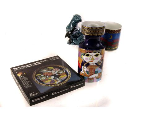 A collection of boxed Rosenthal Aladdin plates, together with other ceramics, including a Poole pottery seal, Wade figures an