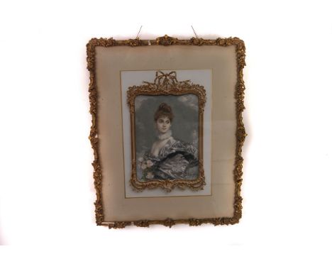A lithograph print depicting a lady looking into a mirror, signed to bottom right, approx. 32cm by 22cm, framed and glazed in