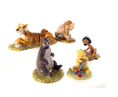Four boxed Royal Doulton Disney Showcase porcelain figures, all from the Jungle Book, comprising Balloon, Shere Khan, Mowgli 