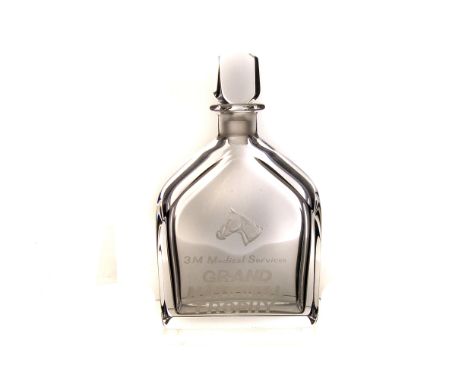 Of Horse Racing Interest: An Orrefors lead crystal decanter and stopper, marked 3M Medical Services Grand National Trophy, to