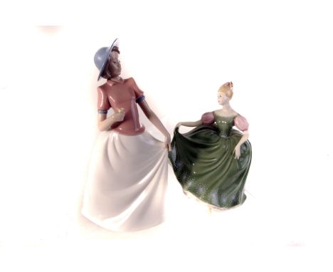 Two Royal Doulton figures, Michele 2234 and Sandra 2275, together with two Nao figures (4)