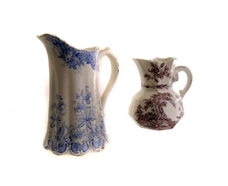A selection of ten ceramic water jugs, including Masons, Royal Cauldon, Royal Doulton Sir Roger De Coverley example and more 