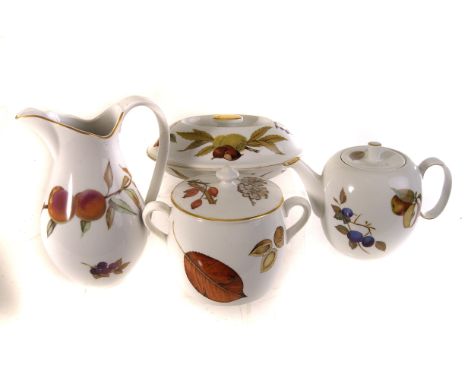 An extensive Royal Worcester Evesham pattern dining set and other items, to include teapot, coffee pot, serving dishes and mu