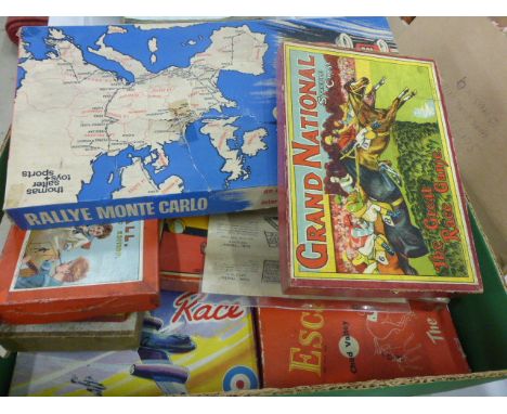 Eight boxed vintage games including Thomas Salter Toys Rallye Monte Carlo, Blow Football x 2, The Harlesden Series Grand Nati