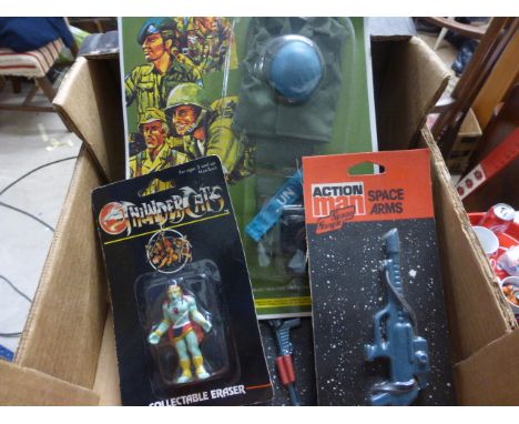Action Man & Thundercats - Four carded and sealed Palitoy Action Man Space Arms weapons and carded Palitoy Internationals UN 