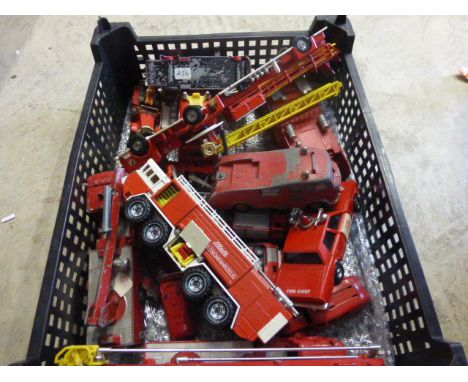 23 vintage die-cast fire vehicles including Corgi, Dinky, Matchbox etc