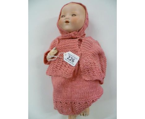 Early 20th century Armand Marseille Dream Baby Doll, Bisque Headed with sleeping blue eyes and open mouth, impressed marks to