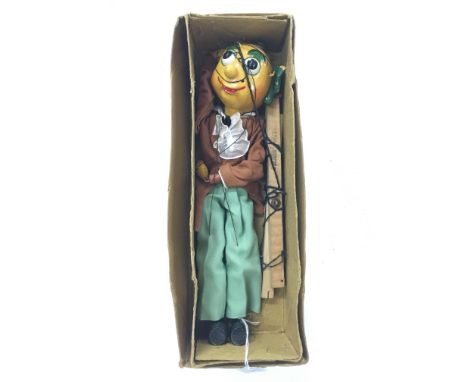 Boxed 1950's Pelham Puppet Mr Turnip in original outfit, vg