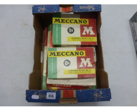 Five vintage boxed Meccano red & green M Series, comprising of 0, 0A, 1A, 2A, 3A